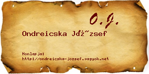 Ondreicska József névjegykártya